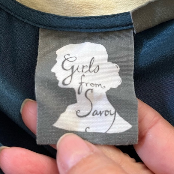 Anthropologie Girls From Savoy 100% Silk Lace Blouse Cottagecore Coquette Girl 2 - Picture 7 of 12